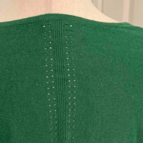 J. Jill Sweater 3/4 Sleeve V-Neck Linen Blend Lightweight Green Sz Large - Picture 5 of 6
